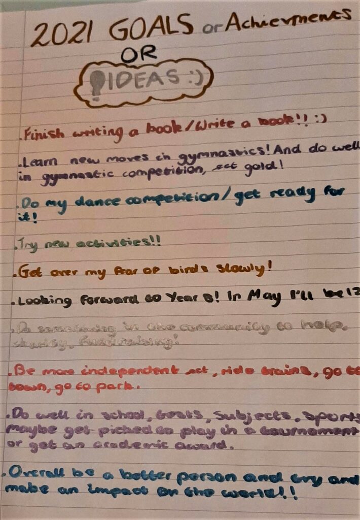 Nampet's Handwritten Goals for 2021